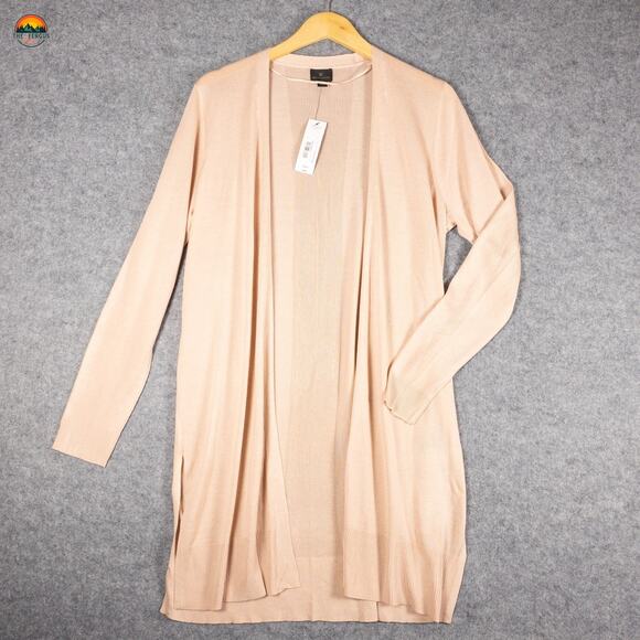 NWT Worthington Cardigan Sweater Rose Smoke Long Sleeve Open Front Women's L - Picture 1 of 11